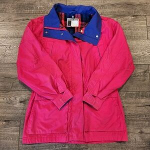 Vintage Pacific Trail Jacket Women's Pink and Blue Flannel lined -Medium